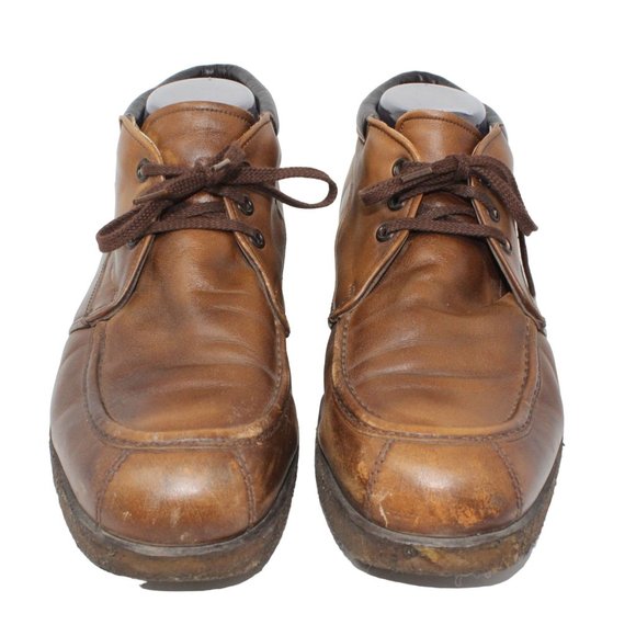 VTG 70s Nomads Wright Sz 9.5D Short Chukka Brown Leather Mock Toe Lace Up Boots main image 11